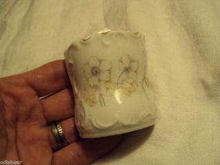Small Antique Porcelain Wall Match Safe Floral Flowers