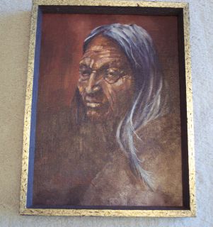 NATIVE AMERICAN INDIAN, PAINTING ORIGINAL. ARTIST SIGNED G
