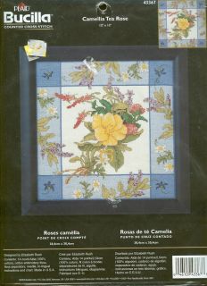 Bucilla Camellia Tea Rose Counted Cross Stitch Kit