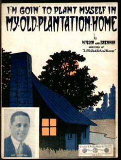 fine print my old plantation home 1922 vintage sheet music