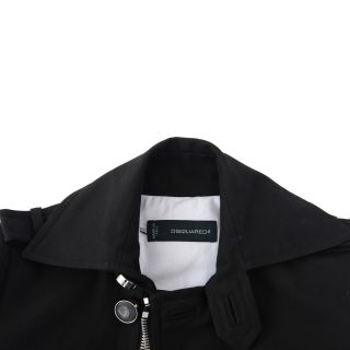Dsquared Black Full Zip Double Breasted Coat Jacket US s EU 40