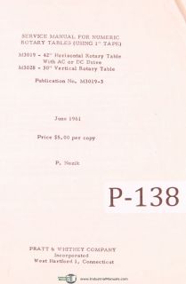 Pratt Whitney 42 30 Rotary Tables Service Manual