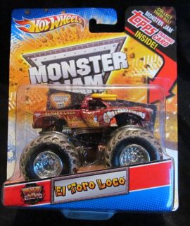 El Toro Loco Mud Trucks w Topps 2012 New Hot Wheels Monster Jam 1 64