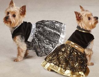  Dog Pet Rosette Skirt Gold Silver Black Holiday East Side Coll