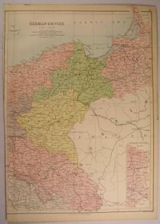 East Germany Prussia Poland Posen 1879 Black Folio Antique Color