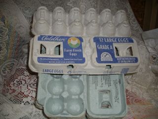 Egg Cartons Lot of 10 Holds 12 Eggs Paper Pulp Used Once G8 4 Crafts