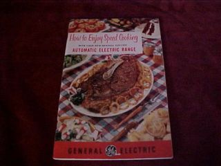 Vintage GE Stratoliner Speed Cooking Electric Range Manual Book