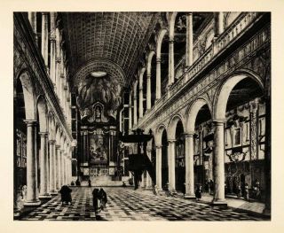 1939 Photogravure Willem Ehrenberg Interior Jesuit Cathedral Church