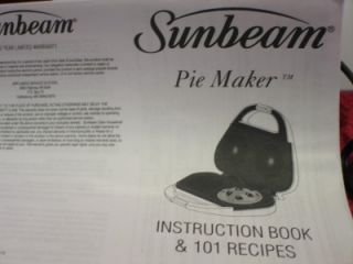 Regal Electric Pie Maker Tart Baker w Sunbeam Manual