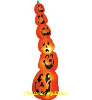 Gemmy Airblown Inflatable 9ft Halloween Slender Pumpkin Stack
