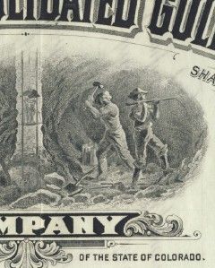 1920 Stock EL PASO Cons. Gold Mining Co. CRIPPLE CREEK Colorado