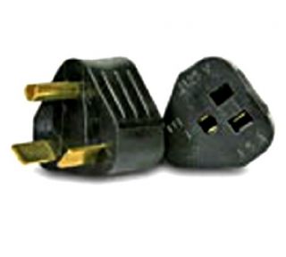 RV Electrical Adapter 30 Amp Male to 15 Female Blk Triangle 110 220