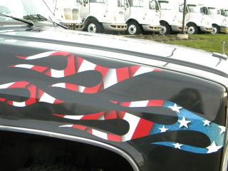 6pc Patriotic Flame Decal Kit 4x4 Chevrolet Dodge GMC Ford Car Truck