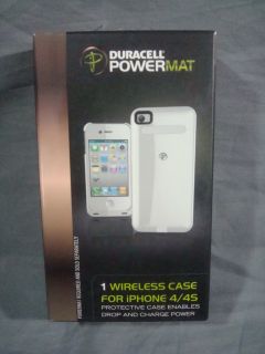 New Duracell Powermat iPhone 4 4S Wireless Charging Case White RCA4W1
