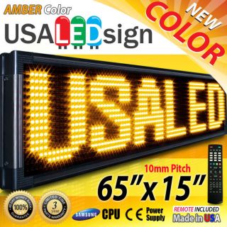 LED Signs 65x15 Amber 10mm Outdoor Programmable Scroll Message Board