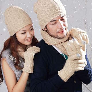 WARMEN Ladys Elbow Long Fingerless Wool Knit Gloves Mittens Winter