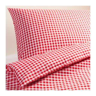 Ikea Duvet Cover with 2Pillowcases Red/White Checkered Brand New