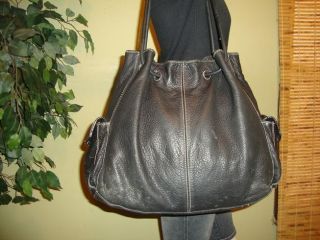 LG Black Leather Enzo Angiolini Shoulder Bag Purse Tote