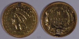 1874 $1 One Dollar Gold Liberty Head Eagle Gold Coin #127