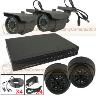 700TVL SONY CCD IR Audio Dome Camera 4CH DVR Security System Kit