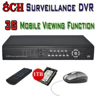 CCTV 8CH 1TB H 264 Net Standalone DVR Security System
