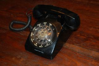 Black Vintage Western Electric Rotary Phone   Fits Modular Plug, Works