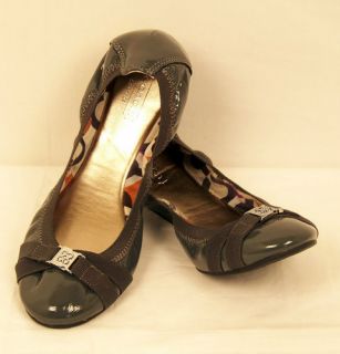 Womens Coach Dwyer Ballet Flats Patent Leather Gray PUR Sz 6 7 8 8 5 9