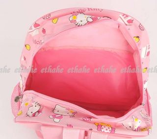 Hello Kitty Cute Prints Nylon Schoolbag Backpack Knapsack Bookbag Pink