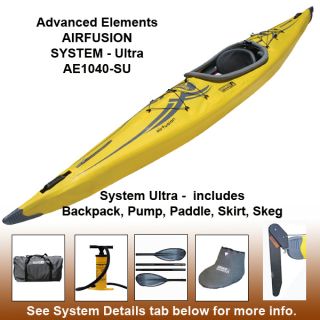 Advanced Elements Airfusion Kayak System Ultra w Paddle Pump Skirt