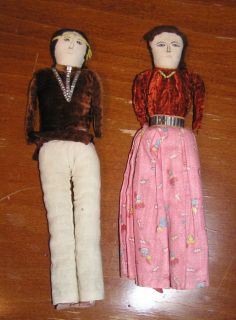 Vintage Navajo Man and Woman Dolls