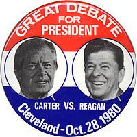  1980 Carter Reagan Great Debate Cleveland Button
