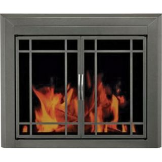 Pleasant Hearth Edinburg Masonry Fireplace Glass Door LG Gunmetal Ed