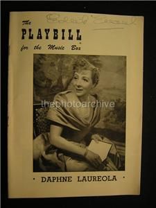 1950 Edith Evans Daphne Laureola Signed Music Box Theatre Playbill