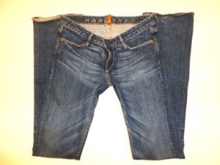 Earnest Sewn Low Rise Boot Cut Hefner Jeans Midling Blue Wash 27 x 34