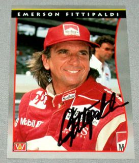 Emerson Fittipaldi IndyCar Racer Signed Racing Card