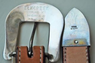 Sterling Silver Elk Creek Belt Buckle 3 Piece Set Jedlickas Leather