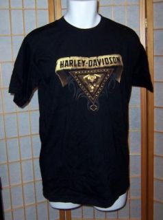 Harley Davidson Sz M Black Yeagers Sedalia Missouri MO T Tee Shirt