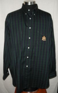 POLO Ralph Lauren XXL Blake Long Sleeve Navy Green Button Front Shirt