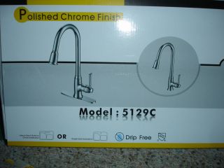 Brookfield Single Handle High Arc Pull Down Kitchen Faucet Model 5129C