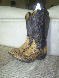 Mens Panhandle Slim 9 1 2 D Python Snake Skin Cowboy Boots
