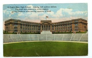 1923 El Paso TX New High School Sports Stadium View