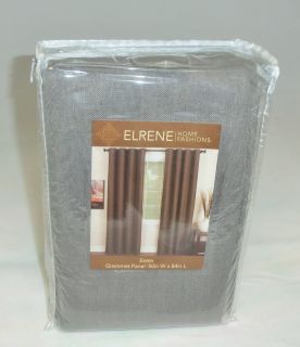 Elrene Window Treatments Essex Grommet Gray Window Panel 50 x 84 New