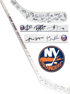 2010 NY Islanders Team Signed White Hockey Stick 23 Sigs John Tavares