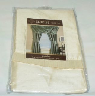 Elrene Window Treatments Versailles Window Valance Ivory 52 x 36 New
