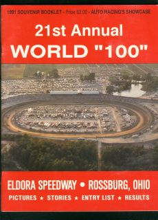 World 100 Eldora Speedway 1991 Program Bloomquist Moran