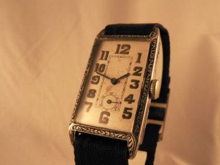 Election Art Nouveau Wrist Watch 15 J 3Adj Silver 900 Rectangular