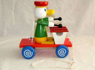EICHHORN WOOD PULL TOY DUCK PLAYING XYLOPHONE