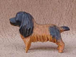 Vintage ANRI Wood Carved ENGLISH SPRINGER SPANIEL Cocker Dog