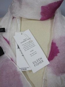 Eileen Fisher $138 Sikl Shibori Puff Scarf Cerise White