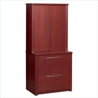 Bestar Embassy 2 Drawer Lateral Wood File w Hutch Filing Cabinet